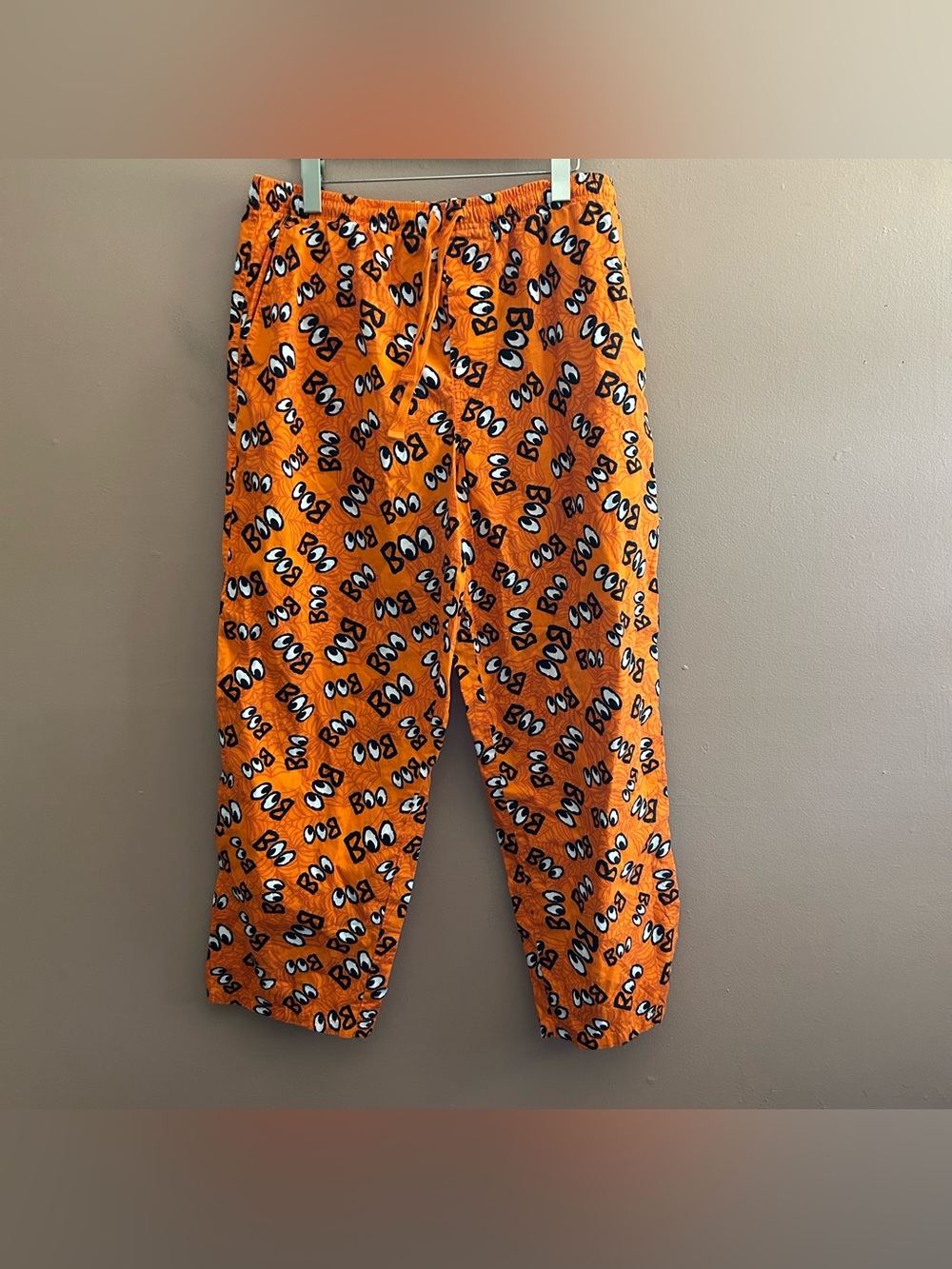Disney Parks Unisex XL Orange Pajama Pants Halloween Boo Eyes Haunted Mansion